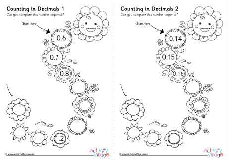 Counting in decimals - flowers