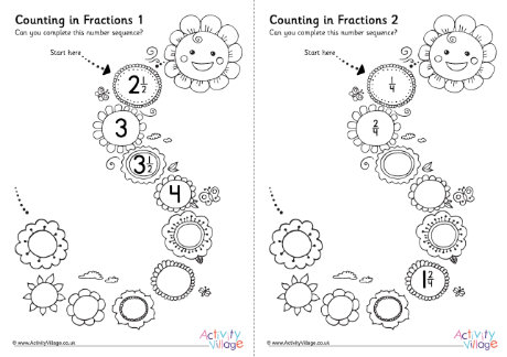 Counting in fractions - flowers