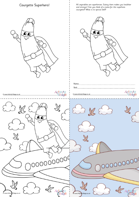 Courgette Superhero colouring set Courgette Superhero colouring set