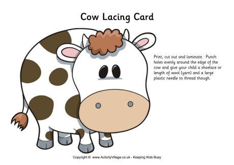 Cow Template For Preschool from www.activityvillage.co.uk
