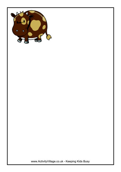 Cow writing paper