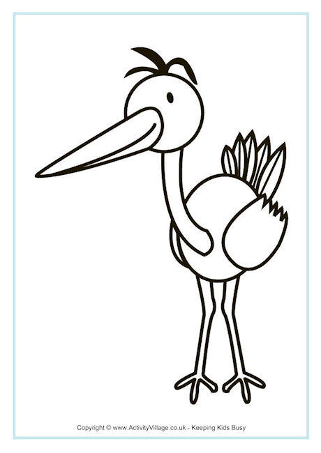 Crane colouring page