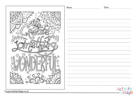 Create Something Wonderful Story Paper