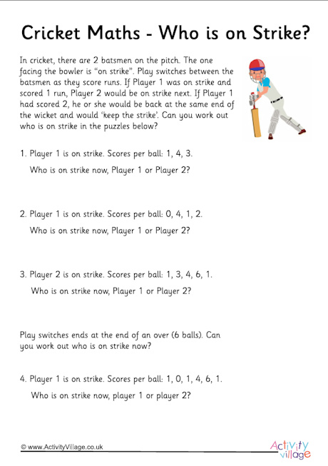 Cricket Maths - Who is on Strike? Cricket Maths - Who is on Strike?