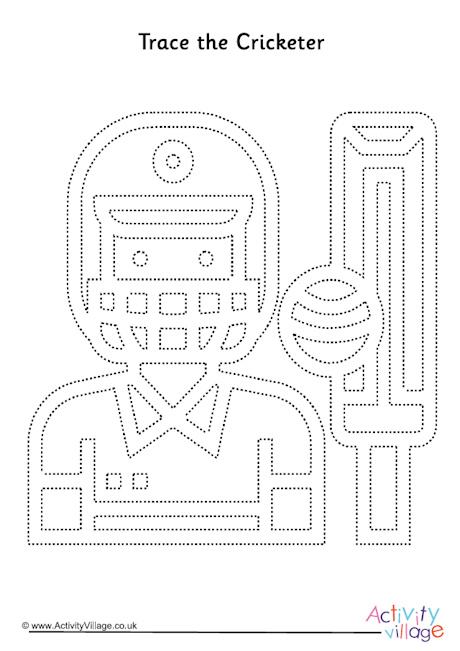 Cricketer tracing page 1
