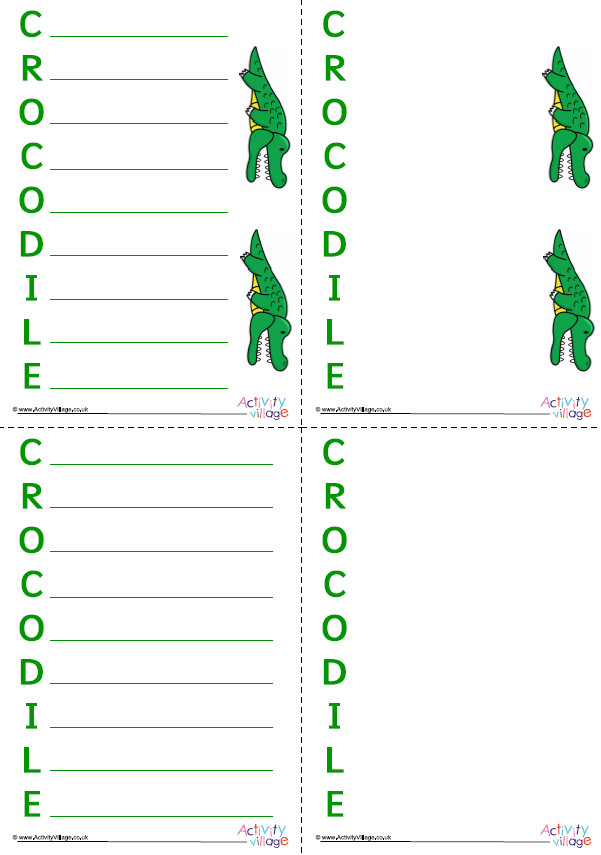 Crocodile Acrostic Poem Printable