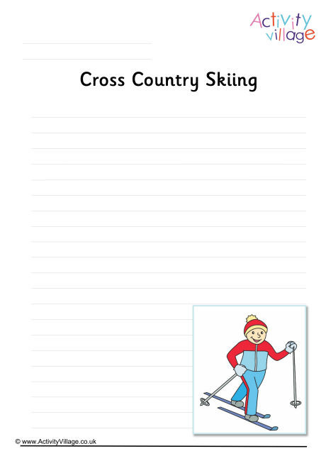 Cross Country Skiing Writing Page