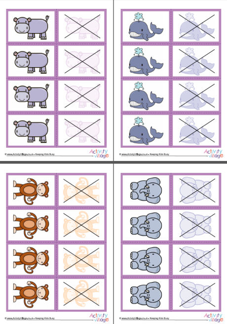 Cross them out subtraction cards