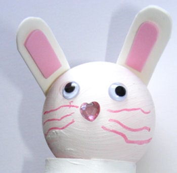 Cup and ball bunny - detail of face