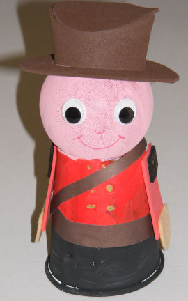 Cup and ball Mountie craft for kids