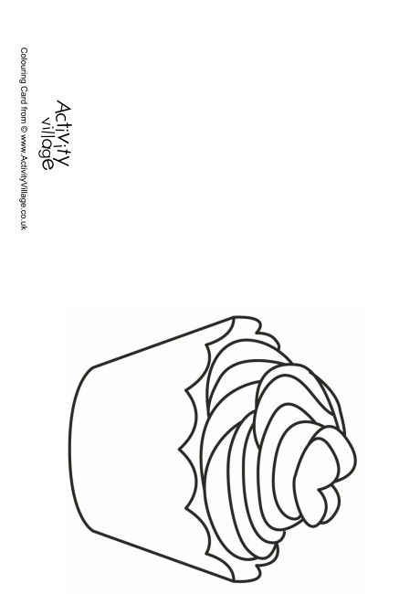 Cupcake Colouring Card 3