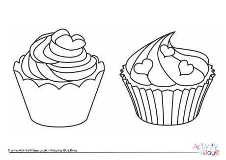 Cupcakes colouring page 3