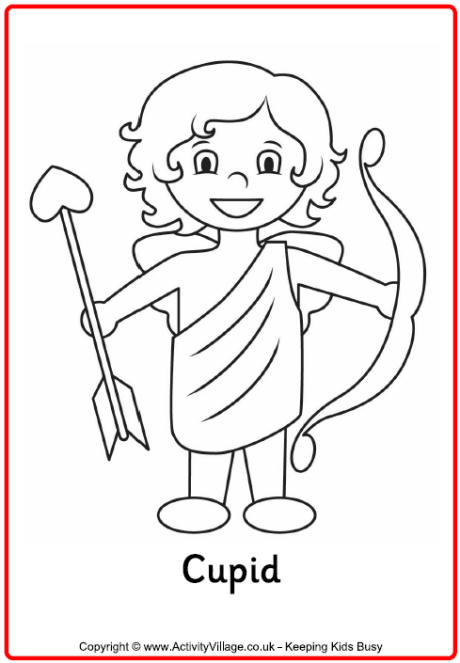 Cupid colouring page 2