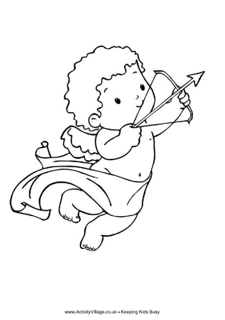 Cupid colouring page