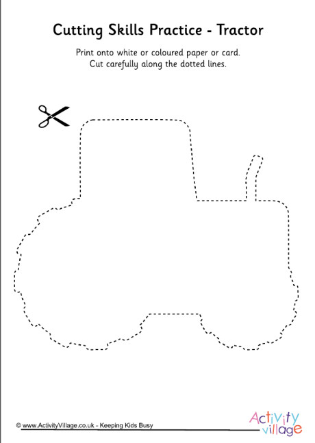 Cutting autumn shapes - tractor