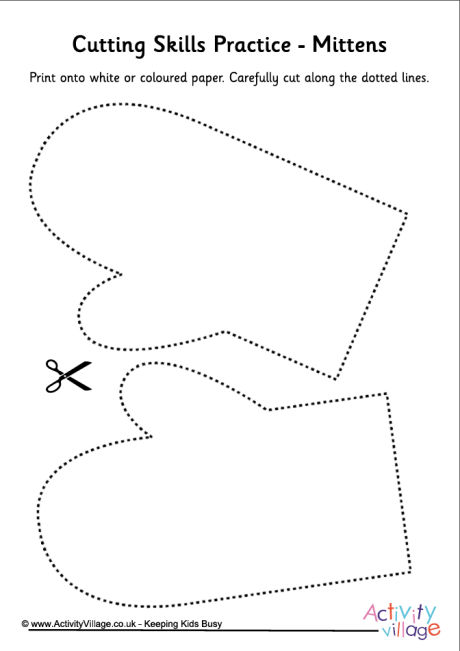 Cutting winter shapes - mittens