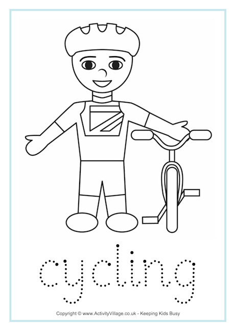 Cycling tracing worksheet