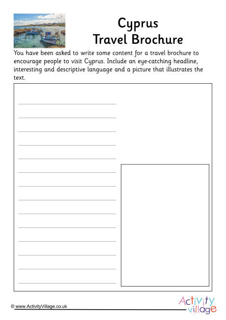 Cyprus Travel Brochure Worksheet