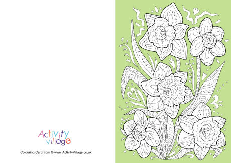 Daffodil doodle colour pop colouring card Daffodil doodle colour pop colouring card