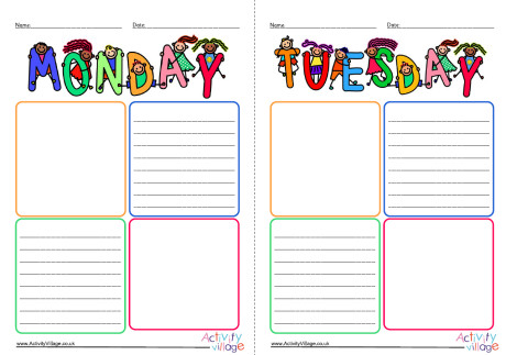 Daily journal pages - blank