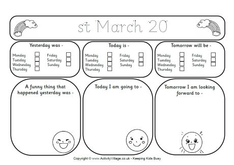 Daily record sheets - March