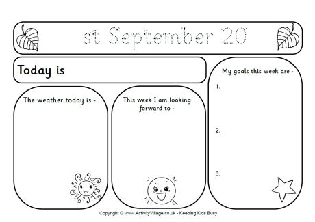 Daily record sheets - September
