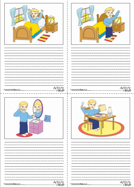 Daily Routine Story Paper - Handwriting - Colour Daily Routine Story Paper - Handwriting - Colour