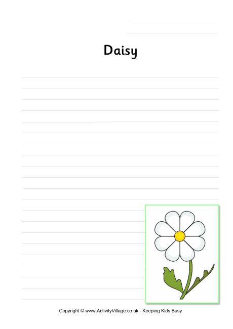 Daisy writing page