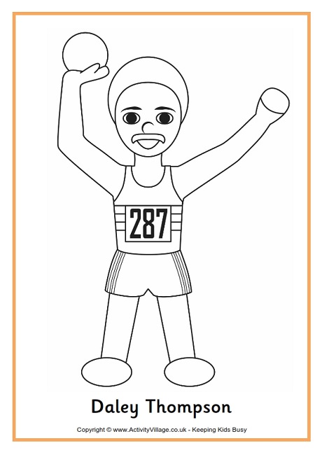 Daley Thompson colouring page