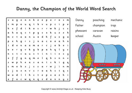 Danny the Champion of the World word search Danny the Champion of the World word search