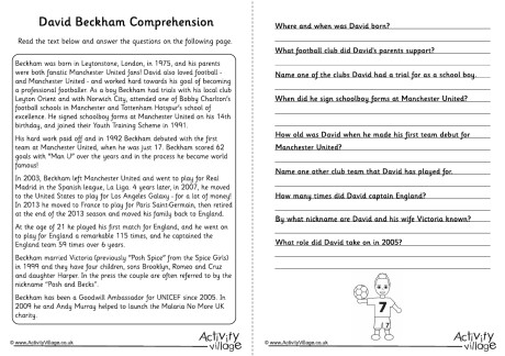 David Beckham Comprehension