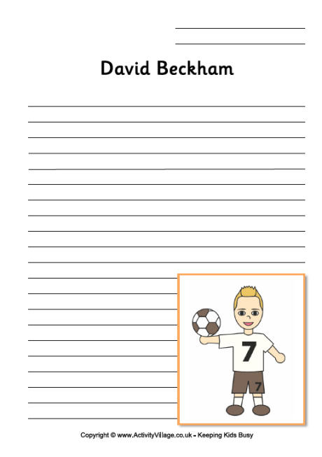 David Beckham writing page