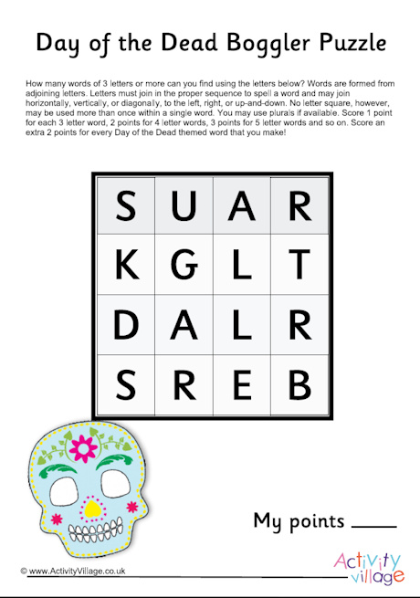 Day of the Dead boggler puzzle