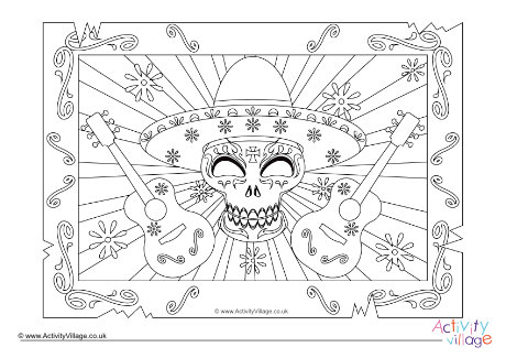 Day of the Dead colouring page 5