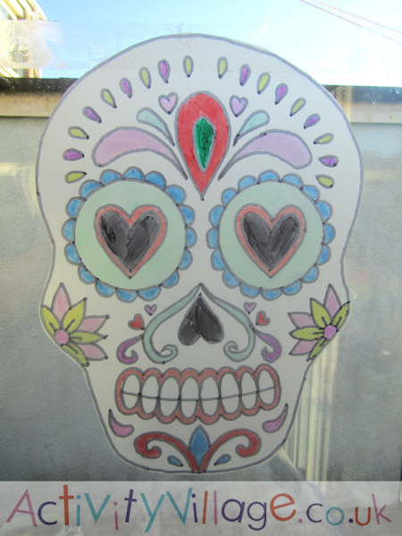 Day of the Dead Suncatcher Skull