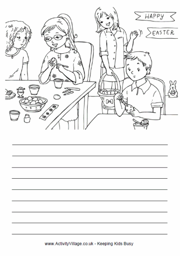 Decorating eggs story paper