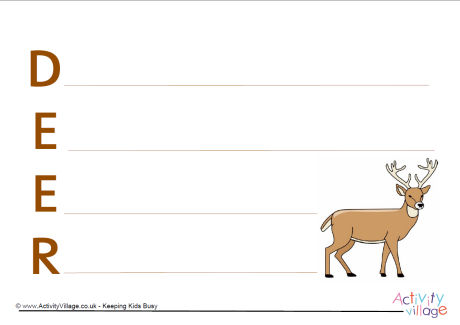 Deer acrostic poem printable