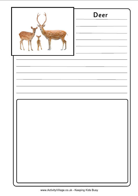 Deer notebooking page