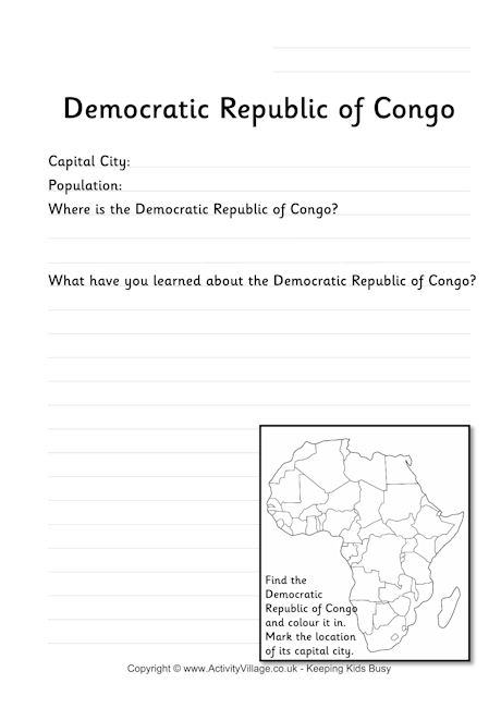 Democratic Republic of Congo worksheet