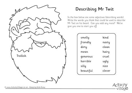 Describe Mr Twit Worksheet