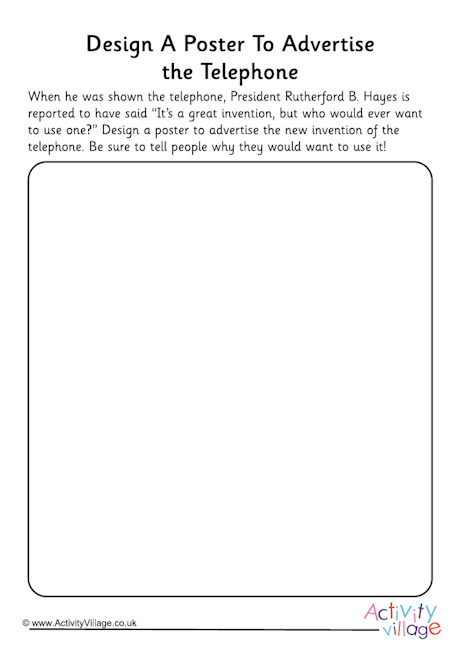 Design a poster to advertise the telephone worksheet Design a poster to advertise the telephone worksheet