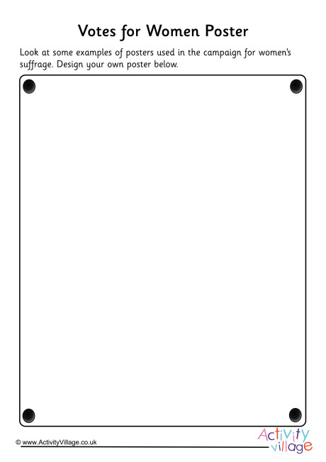 Design a Votes for Women Poster Design a Votes for Women Poster