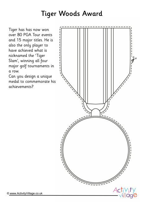 Design An Award For Tiger Woods Worksheet