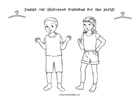 Design Halloween costumes doodle page