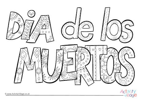 Dia de los Muertos colouring page 2