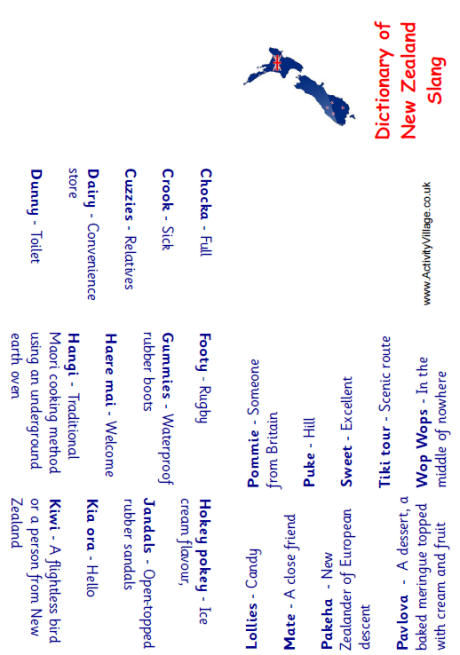 Dictionary of New Zealand Slang Dictionary of New Zealand slang