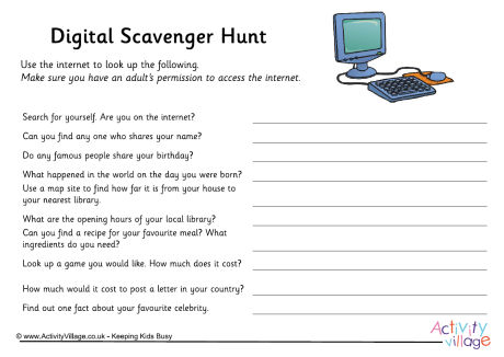 Digital scavenger hunt Digital scavenger hunt