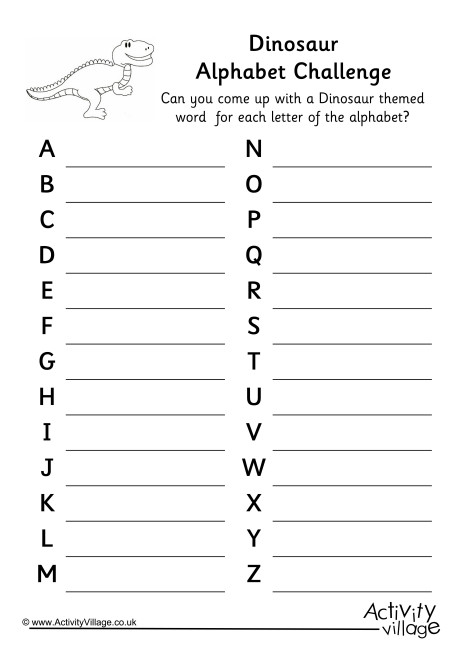 Dinosaur Alphabet Challenge