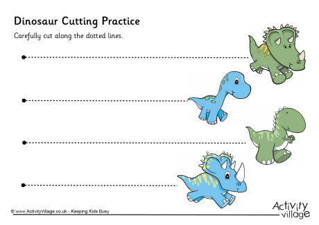 Dinosaur cutting practice