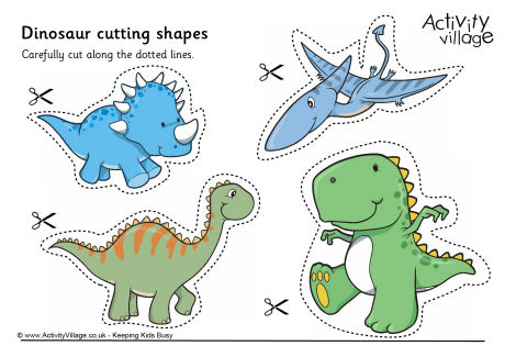 Dinosaur cutting shapes